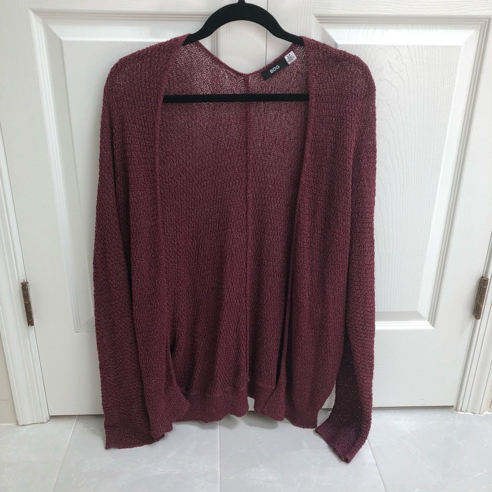 Urban outfitters wine red cardigan